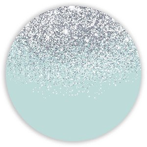 Painel Redondo - Glitter Prata - Sublimado 3D