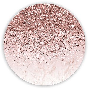 Painel Redondo - Glitter Rosé - Sublimado 3D
