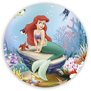 Painel Redondo - Ariel Pequena Sereia - Sublimado 3D