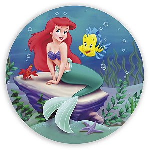 Painel Redondo - Ariel Pequena Sereia - Sublimado 3D