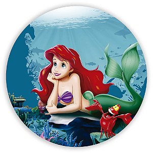 Painel Redondo - Ariel Pequena Sereia - Sublimado 3D