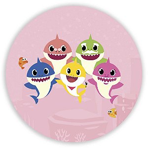 Painel Redondo - Baby Shark Rosa - Sublimado 3D