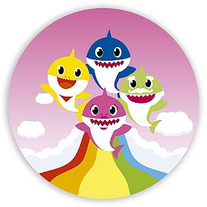 Painel Redondo - Baby Shark Rosa - Sublimado 3D