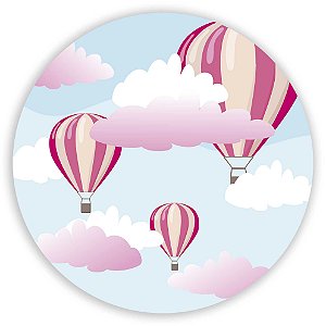 Painel Redondo - Balao Rosa - Sublimado 3D