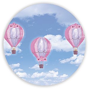 Painel Redondo - Balao Rosa - Sublimado 3D