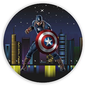 Painel Redondo - Capitao America - Sublimado 3D