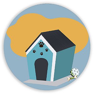 Painel Redondo - Casa de Cachorros - Sublimado 3D