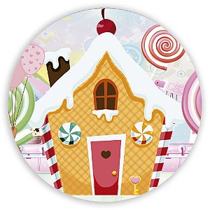 Painel Redondo - Casa Doces - Sublimado 3D