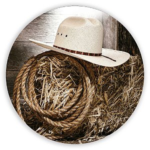 Painel Redondo - Chapeu Cowboy - Sublimado 3D