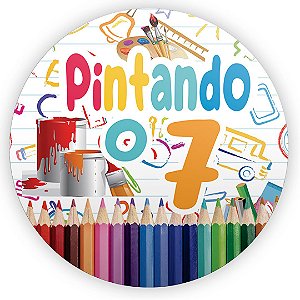 Painel Banner 2x1m Festa Decoração Pintando O Sete desenho lapis