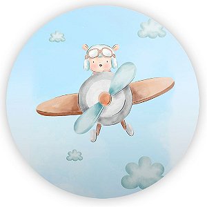 Painel Redondo - Ursinho Aviador - Sublimado 3D