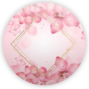 Painel Redondo - ores Rosa - Sublimado 3D