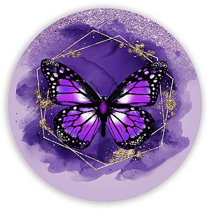 Painel Redondo - Borboleta Roxa - Sublimado 3D