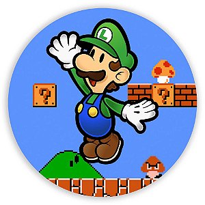 Painel Redondo - Super Mario - Luigi - Sublimado 3D