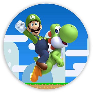 Painel Redondo - Super Mario - Luigi - Sublimado 3D