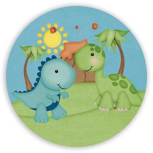 Painel Redondo - Dinossauro Cute - Sublimado 3D