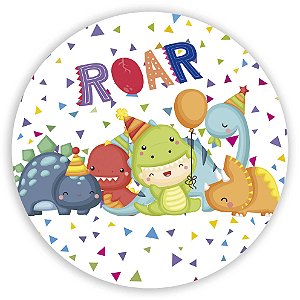 Painel Redondo - Dinossauro Cute - Sublimado 3D