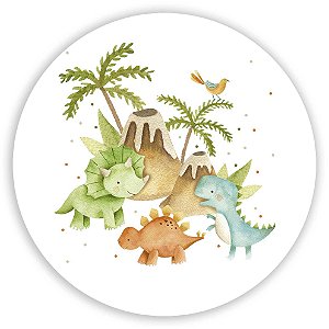 Painel Redondo - Dinossauro Cute - Sublimado 3D