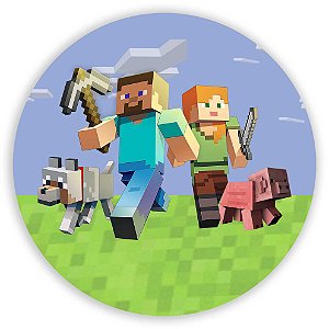 Painel Redondo - Minecraft  - Sublimado 3D