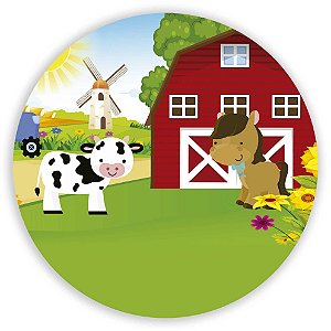 Painel Redondo - Fazendinha - Sublimado 3D