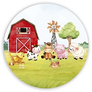 Painel Redondo - Fazendinha - Sublimado 3D