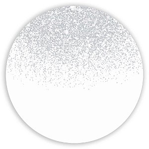 Painel Redondo - Glitter Branco  - Sublimado 3D