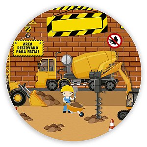 Painel Redondo - Construcao - Sublimado 3D