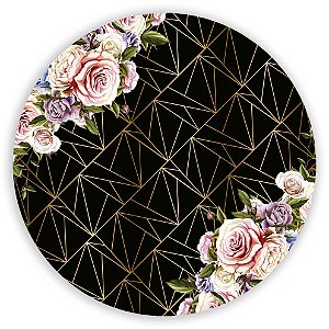 Painel Redondo - Floral Geometrico - Sublimado 3D