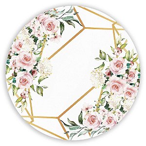 Painel Redondo - Floral Geometrico - Sublimado 3D
