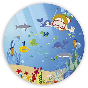 Painel Redondo - Fundo do Mar - Sublimado 3D