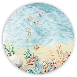 Painel Redondo - Fundo do Mar - Sublimado 3D
