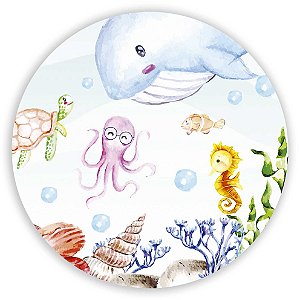 Painel Redondo - Fundo do Mar - Sublimado 3D