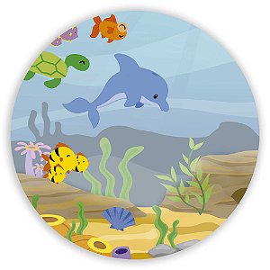 Painel Redondo - Fundo do Mar - Sublimado 3D