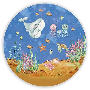 Painel Redondo - Fundo do Mar - Sublimado 3D