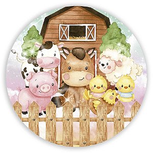 Mini Painel - Fazendinha Aquarela - Sublimado 3D