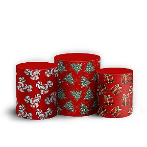 Trio Cilindro -  Minnie Natal - Sublimado 3D + Elástico