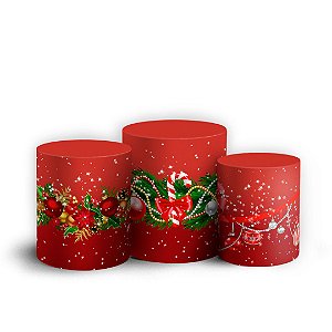 Trio Cilindro -  Ano Novo Natal - Sublimado 3D + Elástico