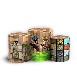 Trio Cilindro - Minecraft - Sublimado 3D + Elástico