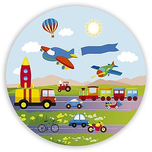 Painel Redondo - Veiculos Carros  - Sublimado 3D