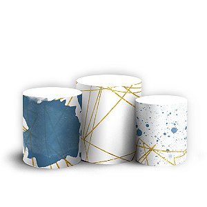 Trio Cilindro -  Abstrato - Sublimado 3D + Elástico