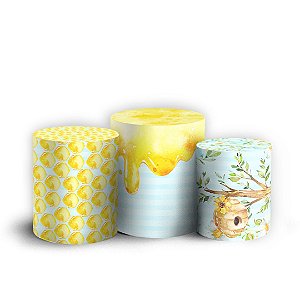 Trio Cilindro -  Abelhinha Cute - Sublimado 3D + Elástico