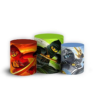 Painel Redondo 1,5x1,5m Kai Ninjago Lego Netflix Desenho 3d