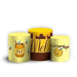 Trio Cilindro - Abelhinha - Sublimado 3D + Elástico