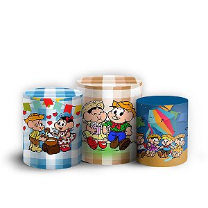 Trio Cilindro - Festa Junina Turma da Monica - Sublimado 3D + Elástico