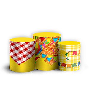 Trio Cilindro - Festa Junina - Sublimado 3D + Elástico