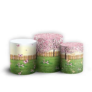 Trio Cilindro - Jardim - Sublimado 3D + Elástico
