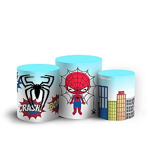 Trio Cilindro - Homem Aranha Cute - Sublimado 3D + Elástico