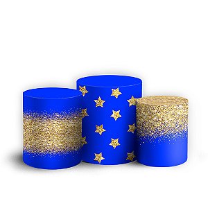Trio Cilindro - Glitter Royal - Sublimado 3D + Elástico