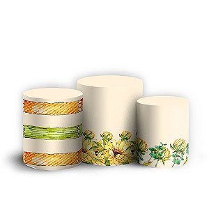 Trio Cilindro - Girassol - Sublimado 3D + Elástico