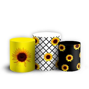 Trio Cilindro - Girassol - Sublimado 3D + Elástico